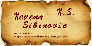Nevena Sibinović vizit kartica